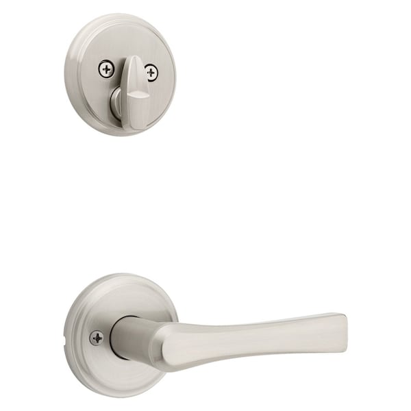 Single Cylinder Interior Katella Lever Trim Satin Nickel Finish